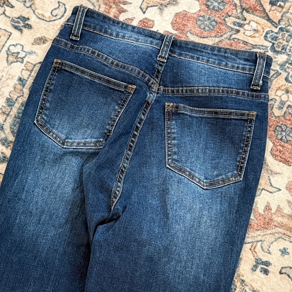 SHEIN Small 4 High Rise Distressed Dark Blue Jeans - Picture 6 of 6